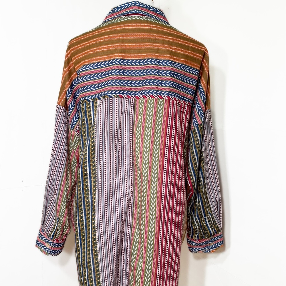 SOLD-Anthropologie Colorful Motif Printed Boho Oversized Buttondown Tunic - Picture 5 of 11